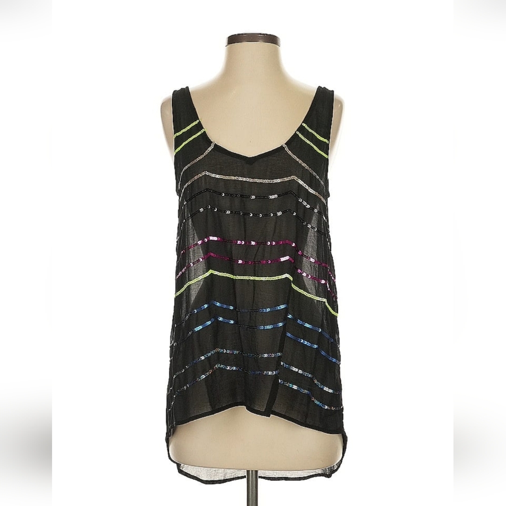 Love Stitch Black Sheer Top